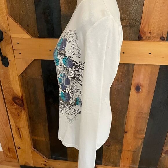 S Oliver long sleeved graphic design tee, says absolutely gorgeous , size XL - Picture 6 of 6